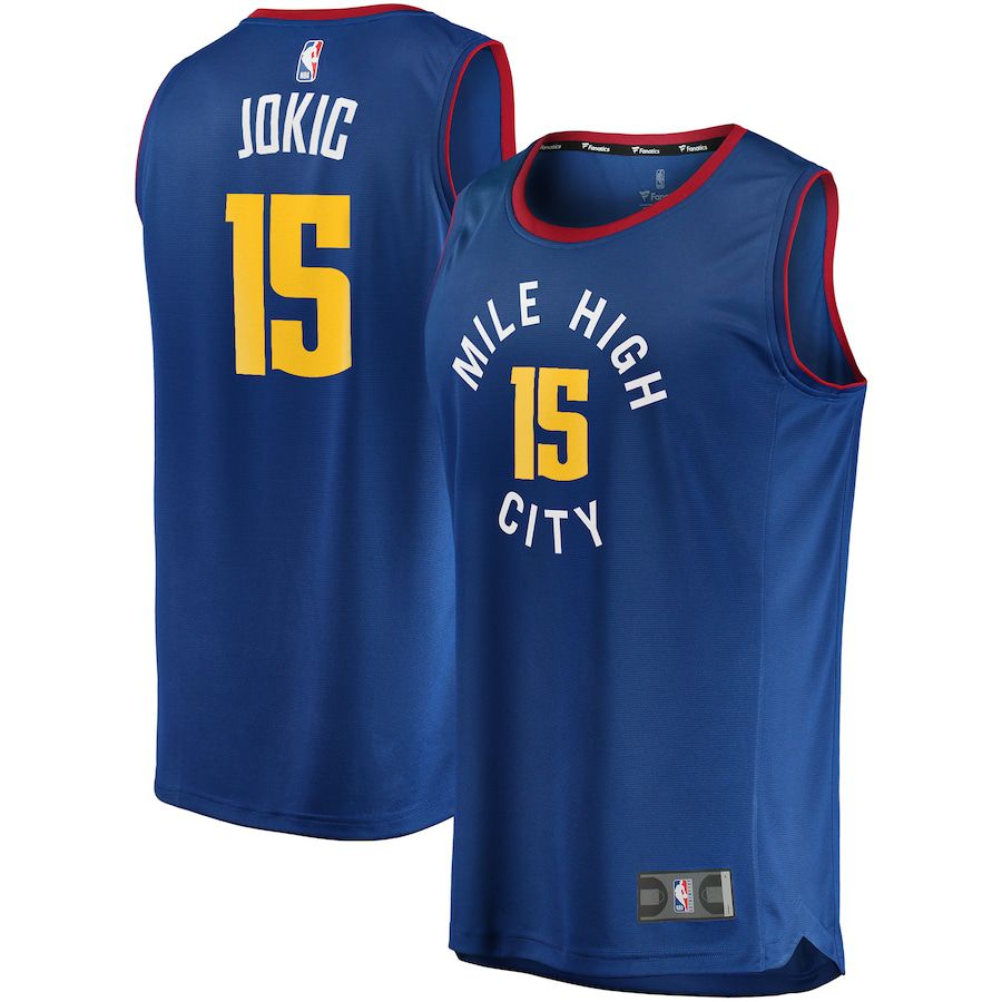 Men Denver Nuggets #15 Nikola Jokic Fanatics Branded Blue Fast Break Replica Player NBA Jersey->denver nuggets->NBA Jersey